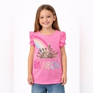 Pink Rainbow Sparkle Girls Shirt Size 5